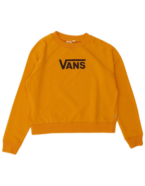Moletom feminino Vans Crop Graphic Oversized Jumper UK 6 XS Amarelo