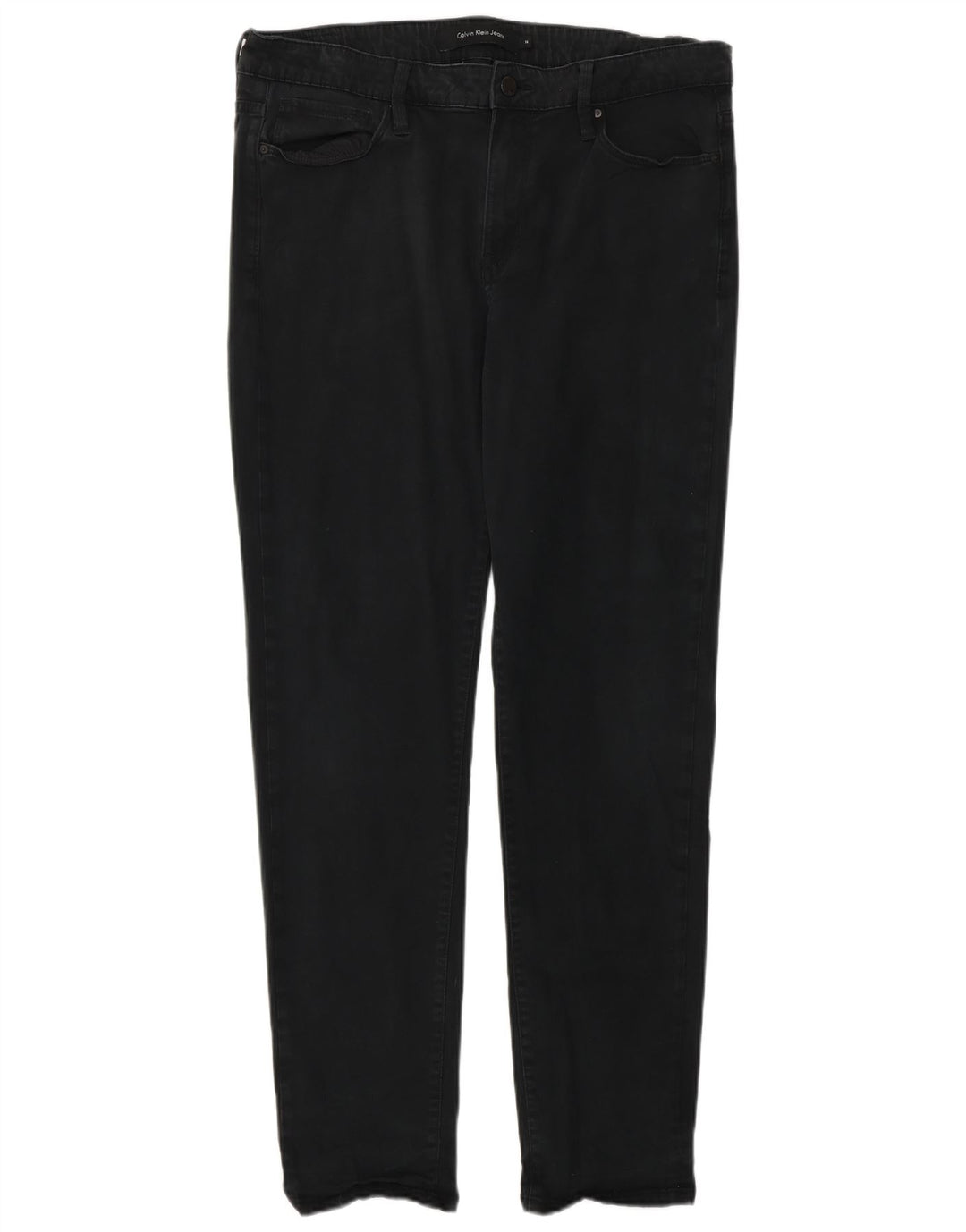 Calça jeans feminina CALVIN KLEIN US 14 XL W34 L32 algodão preto