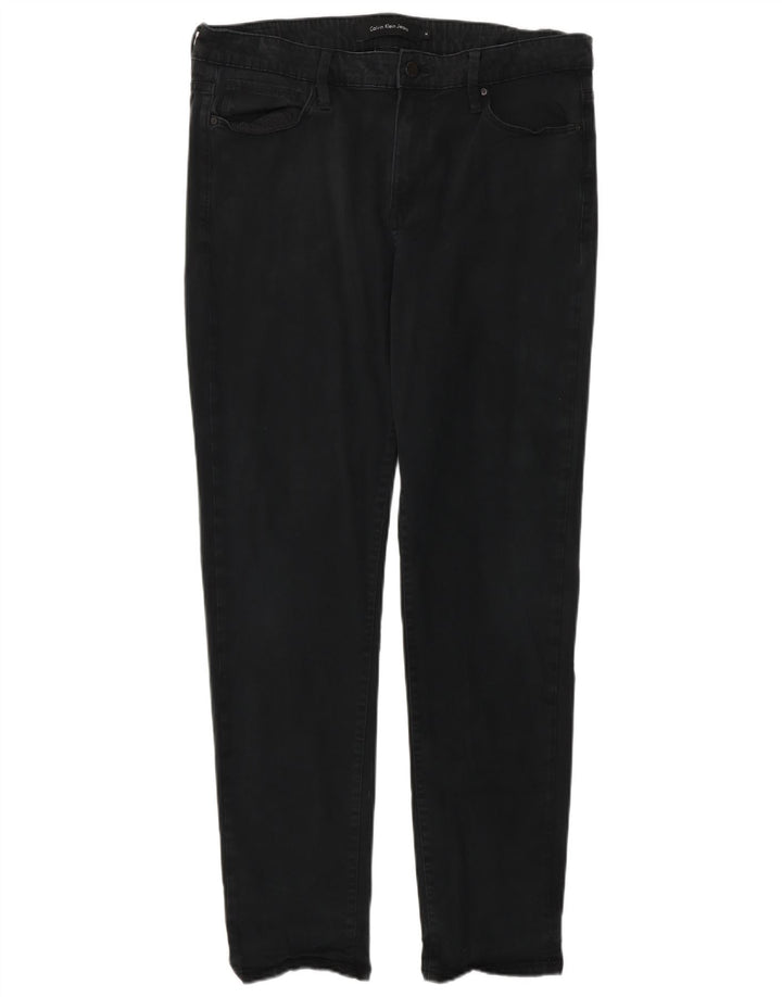 Calça jeans feminina CALVIN KLEIN US 14 XL W34 L32 algodão preto