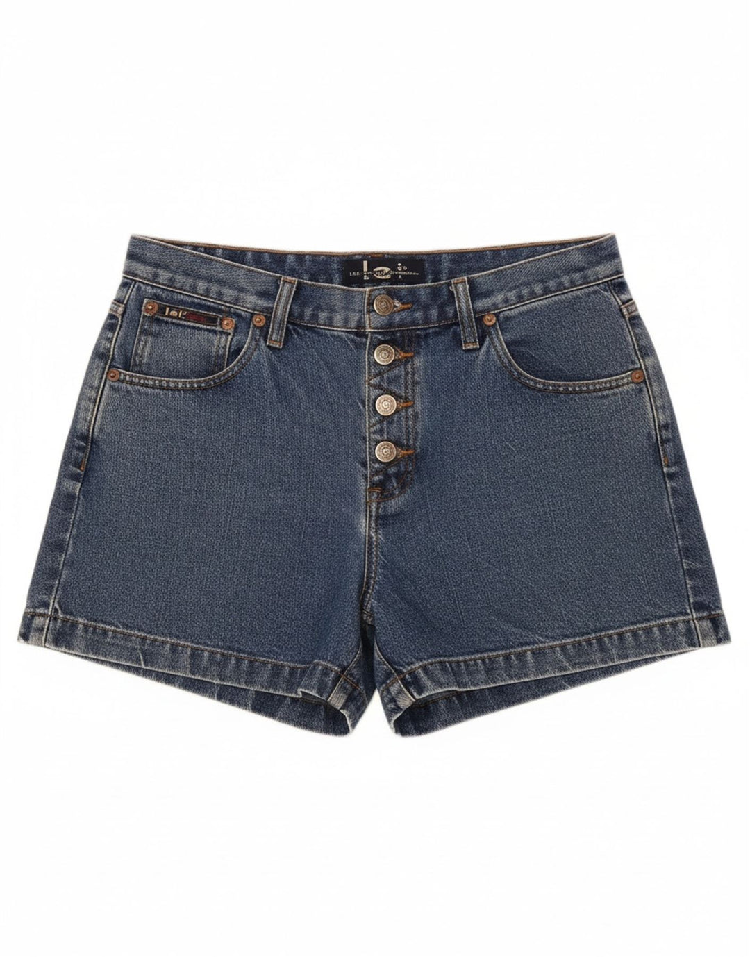 Shorts jeans feminino L.E.I US 9 médio W30 algodão azul