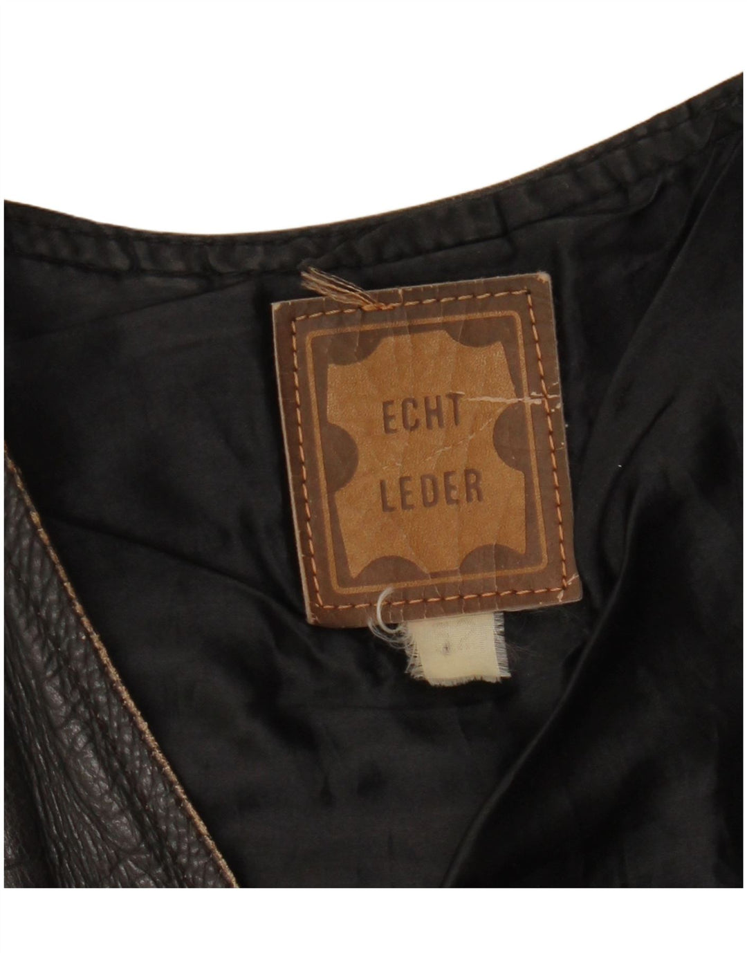 Colete de couro vintage masculino IT 52 XL couro preto