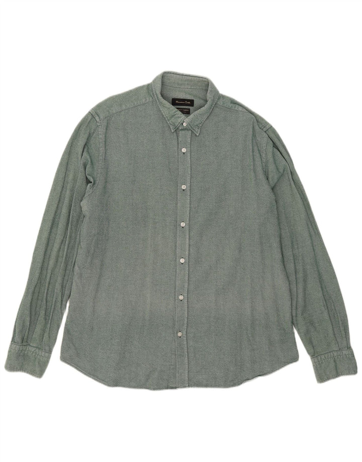 Camisa masculina MASSIMO DUTTI XL algodão verde