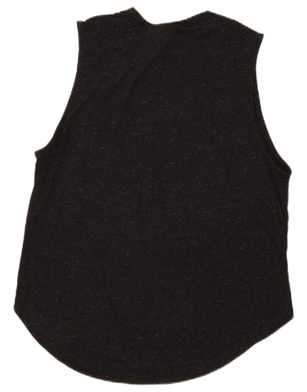 Adidas Womens Graphic Vest Top UK 12/14 Médio Preto Flecked