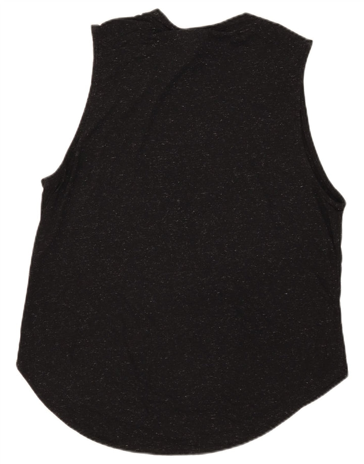 Adidas Womens Graphic Vest Top UK 12/14 Médio Preto Flecked