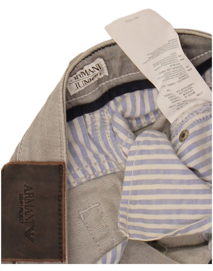 ARMANI JUNIOR Jeans Slim Meninas 11-12 Anos W26 L29 Algodão Cinza