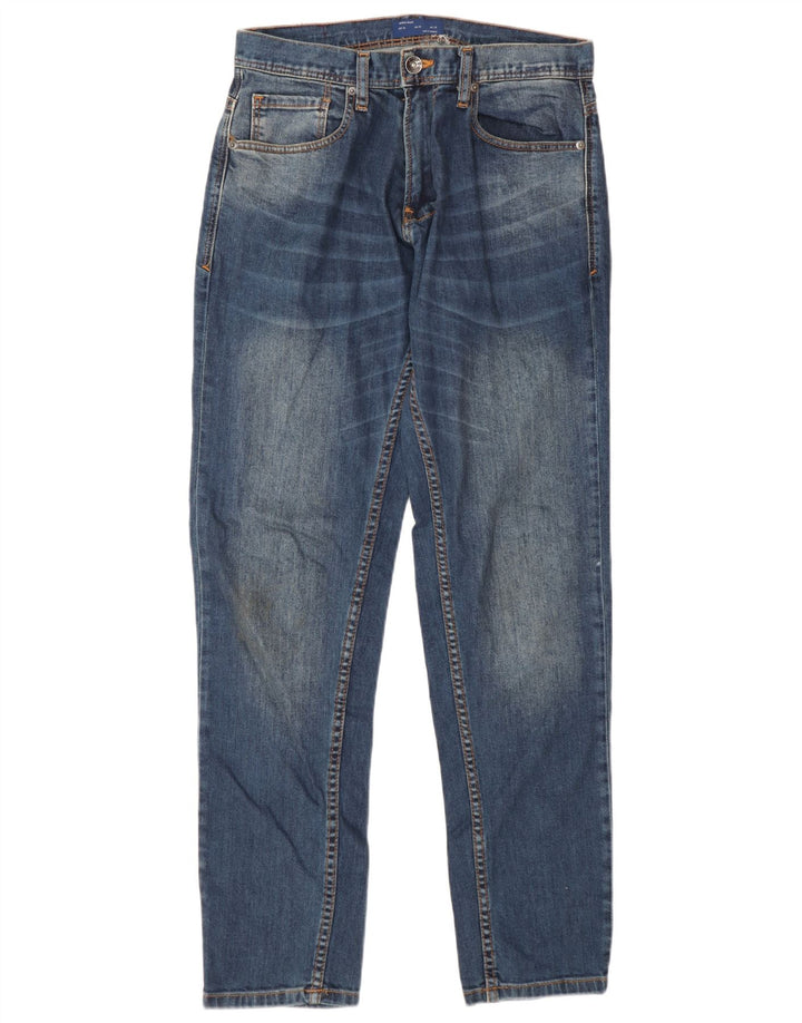 Zara Mens Straight Jeans EU 38 Pequeno W30 L32 Azul Algodão