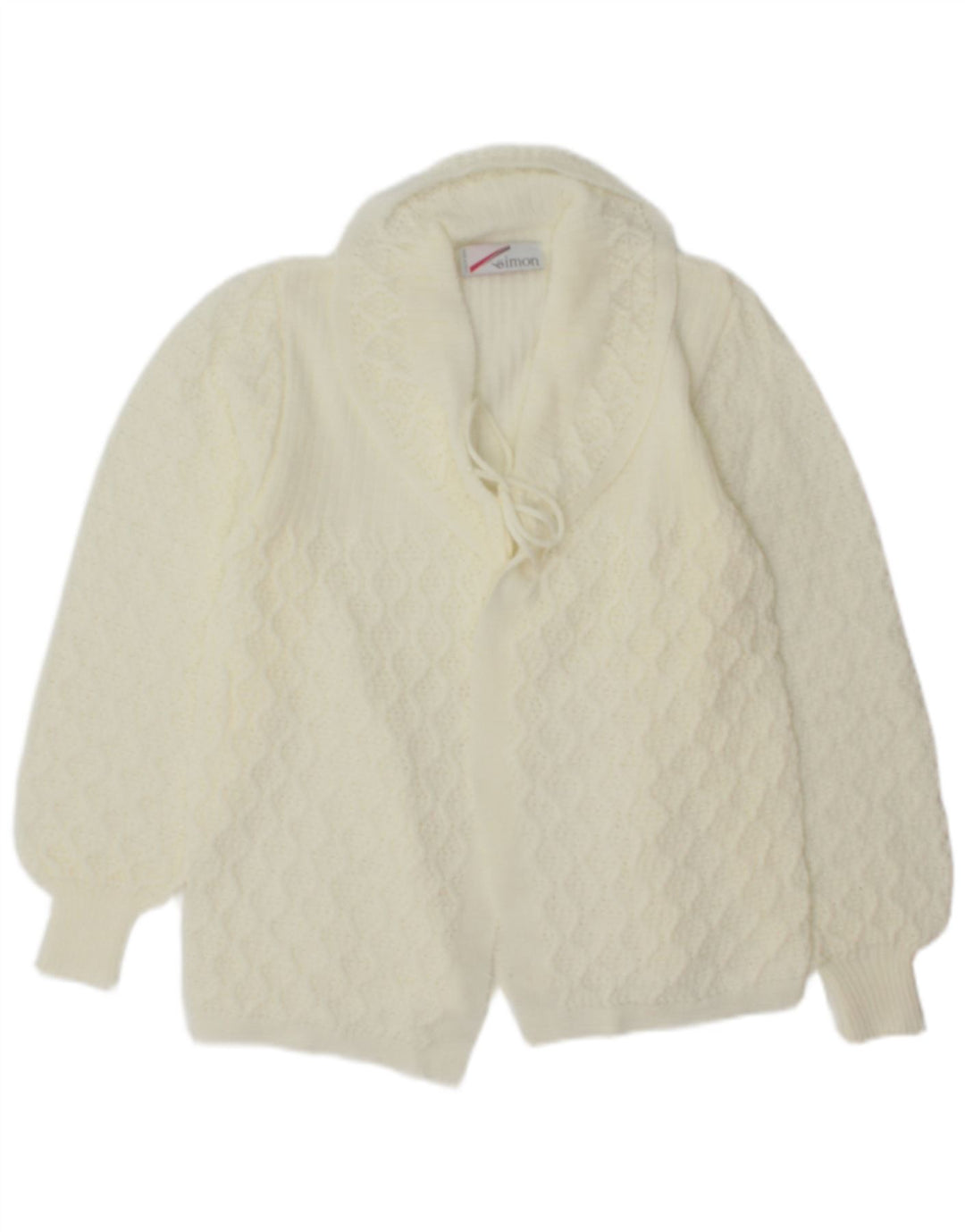 Suéter cardigã feminino Simon UK 12 médio branco