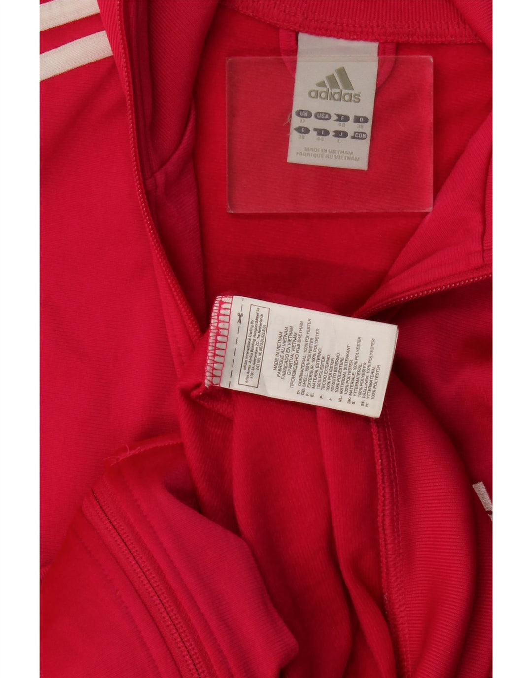 Adidas Womens Tracksuit Top Jacket UK 12 Médio Rosa Poliéster