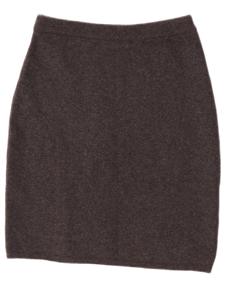 Saia lápis feminina vintage de malha W26 pequena cinza