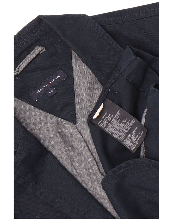 Tommy Hilfiger Jaqueta blazer masculina de 2 botões 14-15 anos azul marinho algodão