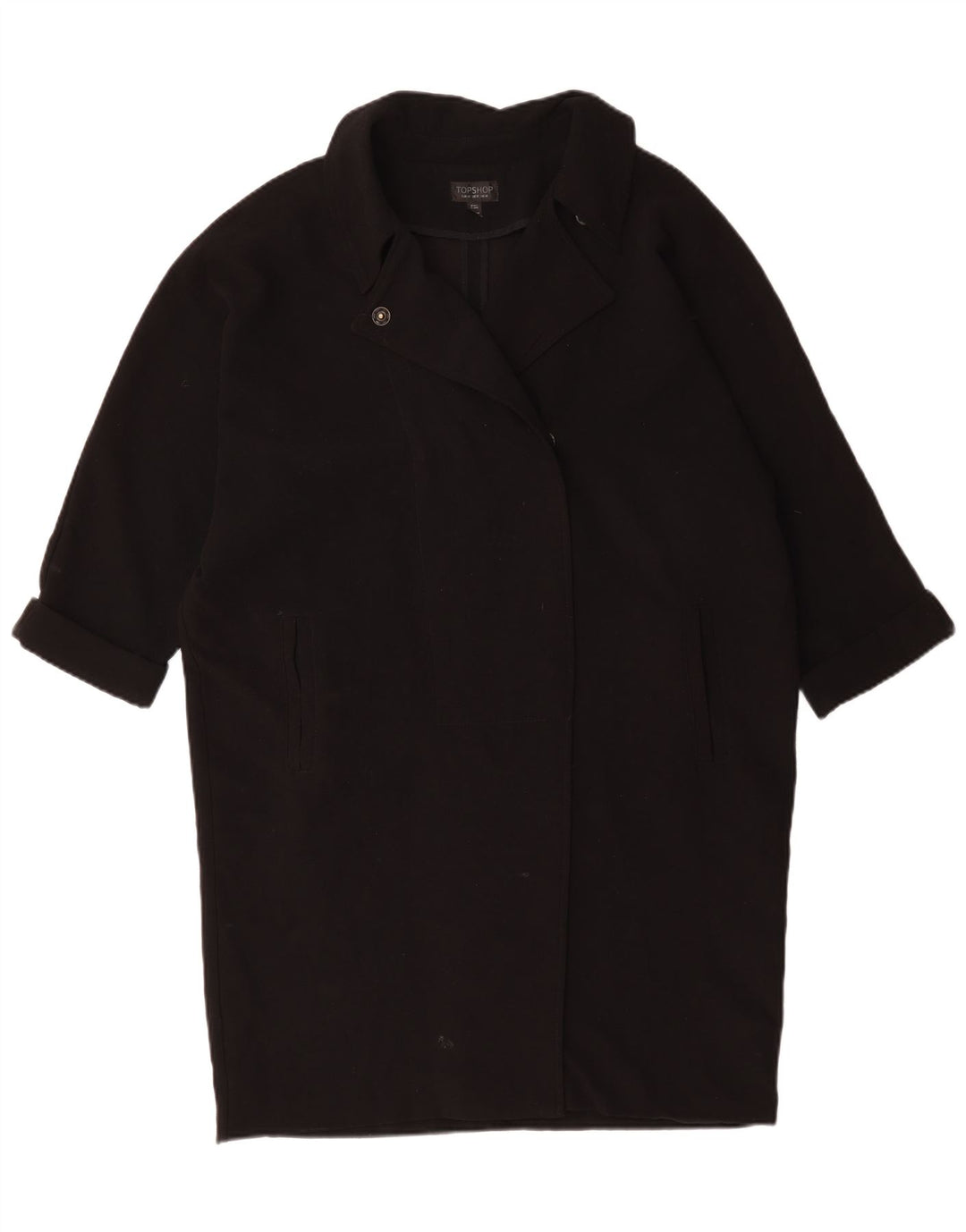 Sobretudo oversized feminino Topshop UK 14 grande poliéster preto
