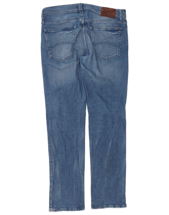 Jeans retos masculinos Tommy Hilfiger W34 L32 algodão azul