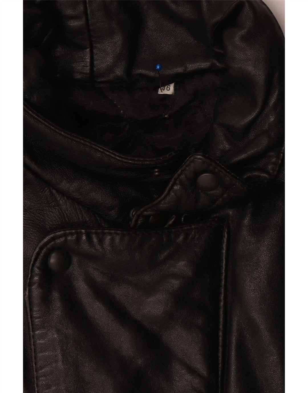 Jaqueta de couro bomber masculina vintage Reino Unido 46 3XL couro preto