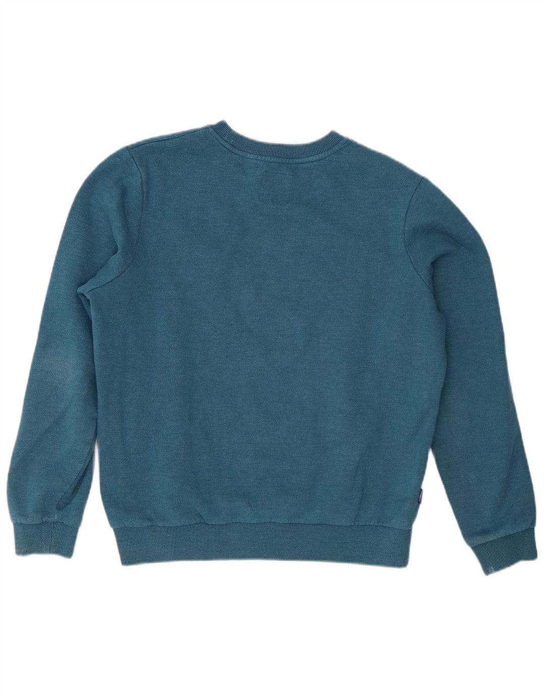 Superdry feminino gráfico oversized moletom jumper UK 10 pequeno algodão azul