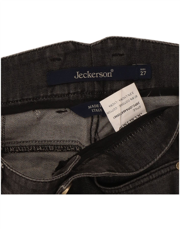 Calça jeans feminina Jeckerson W27 L29 algodão preto