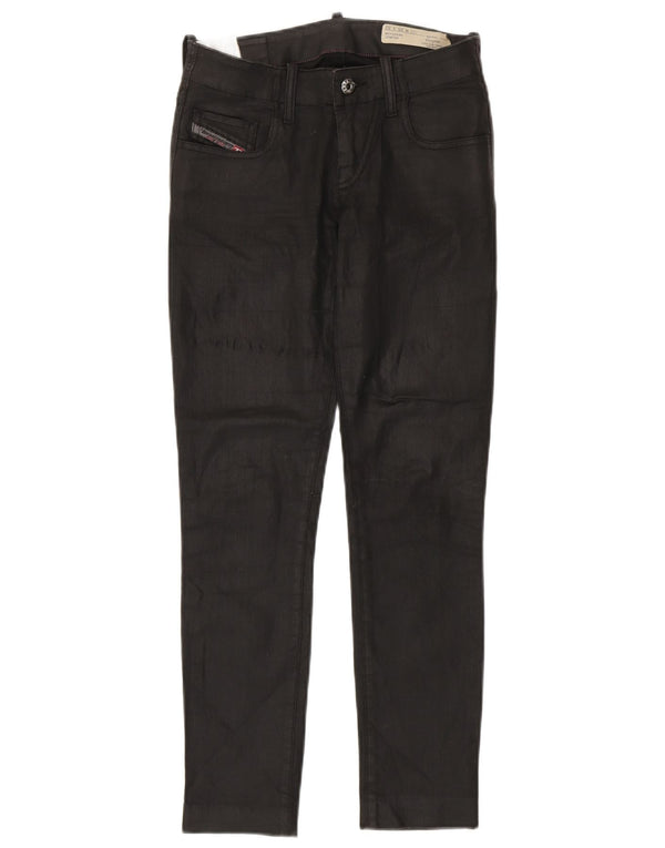 Diesel feminino Grupee cintura baixa super slim jeans skinny W25 L26 algodão preto