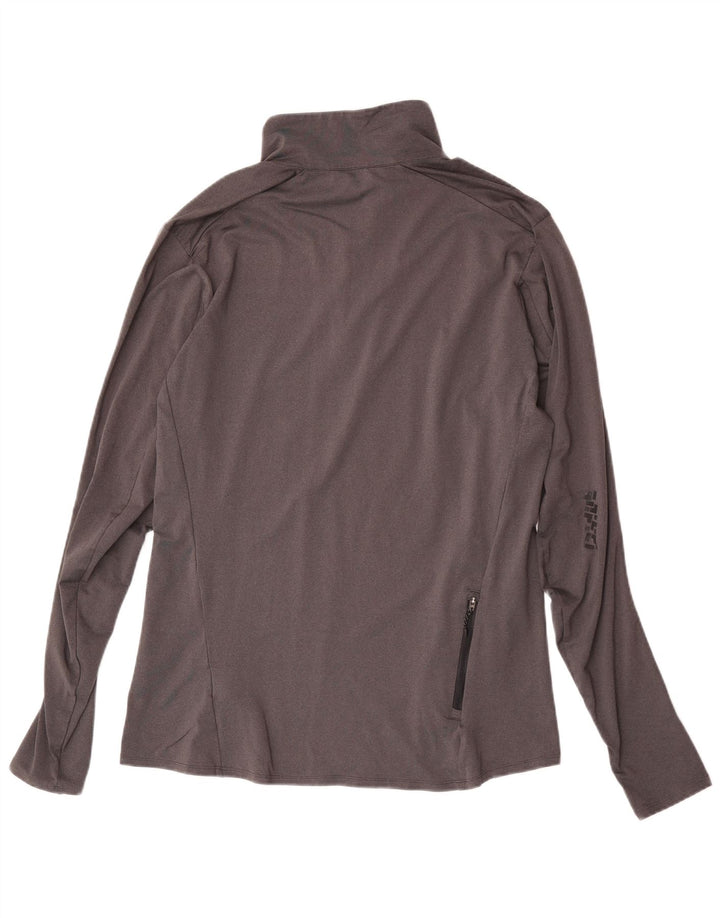 Adidas Mens Climalite Zip Neck Pullover Treino Top Cinza Médio Poliéster