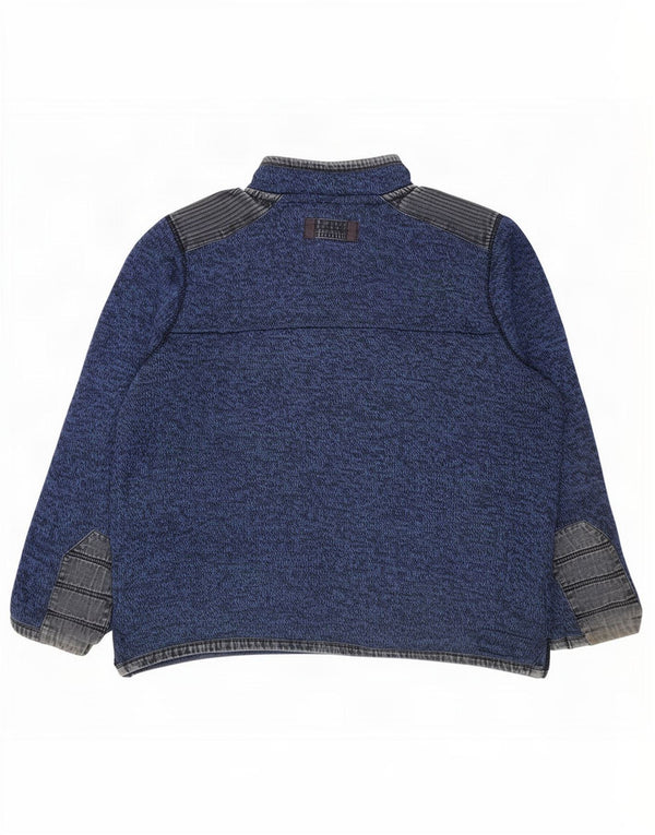 Fat Face Mens Zip Neck Moletom Jumper XL Azul Marinho Acrílico