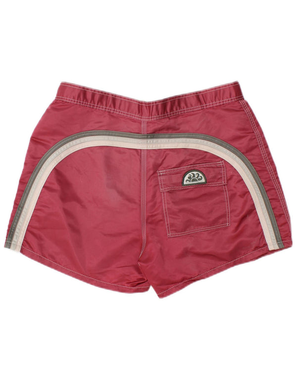Sundek Mens Natação Shorts Médio Borgonha Listrado Nylon