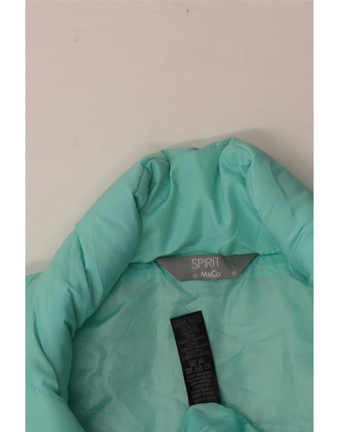 Colete acolchoado feminino M&Co UK 14 grande poliéster turquesa
