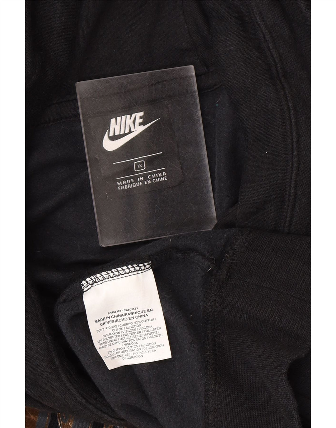 NIKE Womens Graphic Oversized Hoodie Jumper UK 18 XL Black Cotton Vintage Nike and Second-Hand Nike from Messina Hembry 