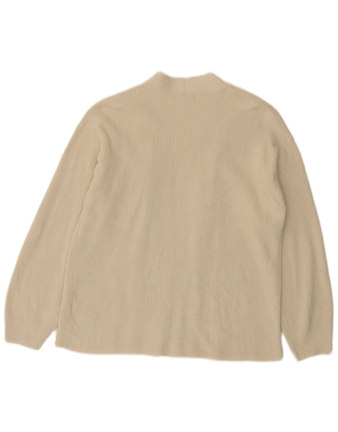 Suéter cardigã aberto feminino Marks & Spencer Reino Unido 14 algodão branco médio