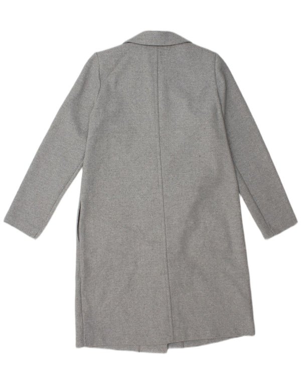 Sobretudo aberto feminino Zara UK 14 poliéster cinza médio