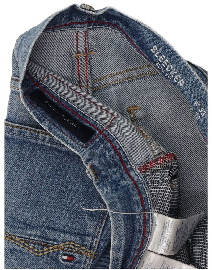 TOMMY HILFIGER Masculino Sleenker Slim Jeans W33 L29 Azul Algodão