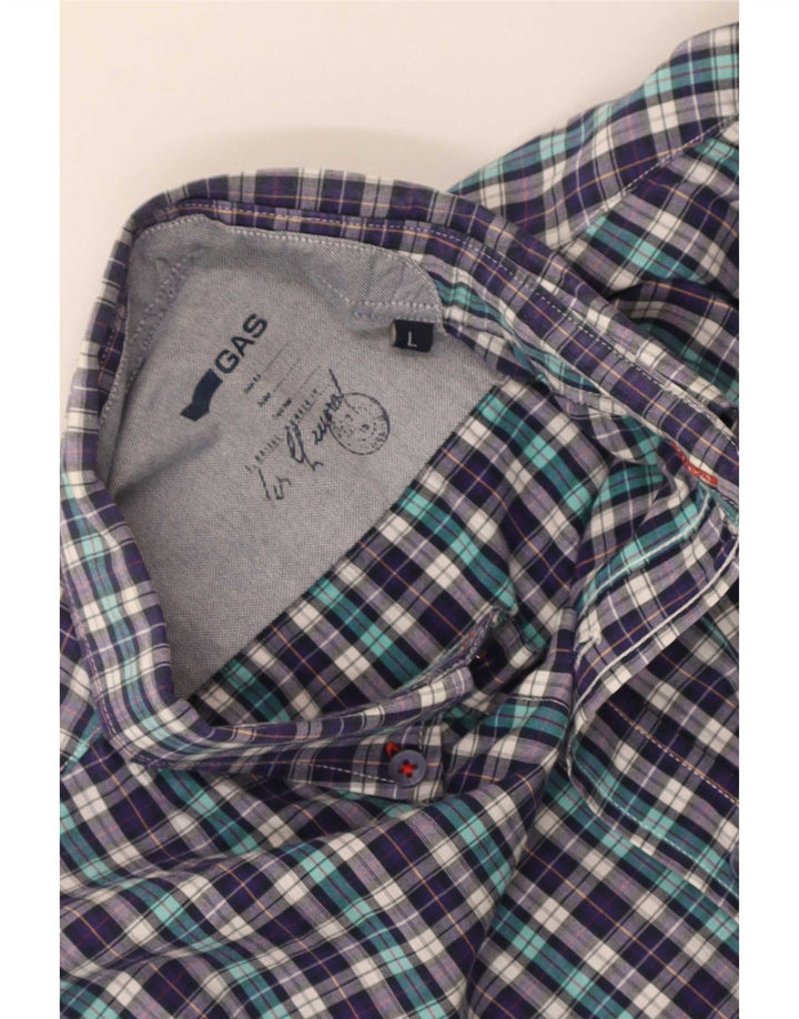 Camisa masculina Gas grande xadrez roxo