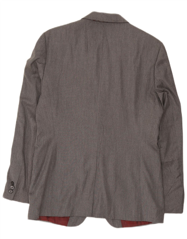 Jaqueta blazer masculina Zara com 2 botões Reino Unido 38 Viscose cinza médio