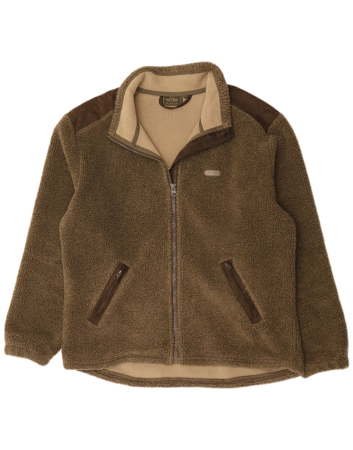 Jaqueta de lã masculina vintage Reino Unido 44 2XL Poliéster Khaki Colourblock