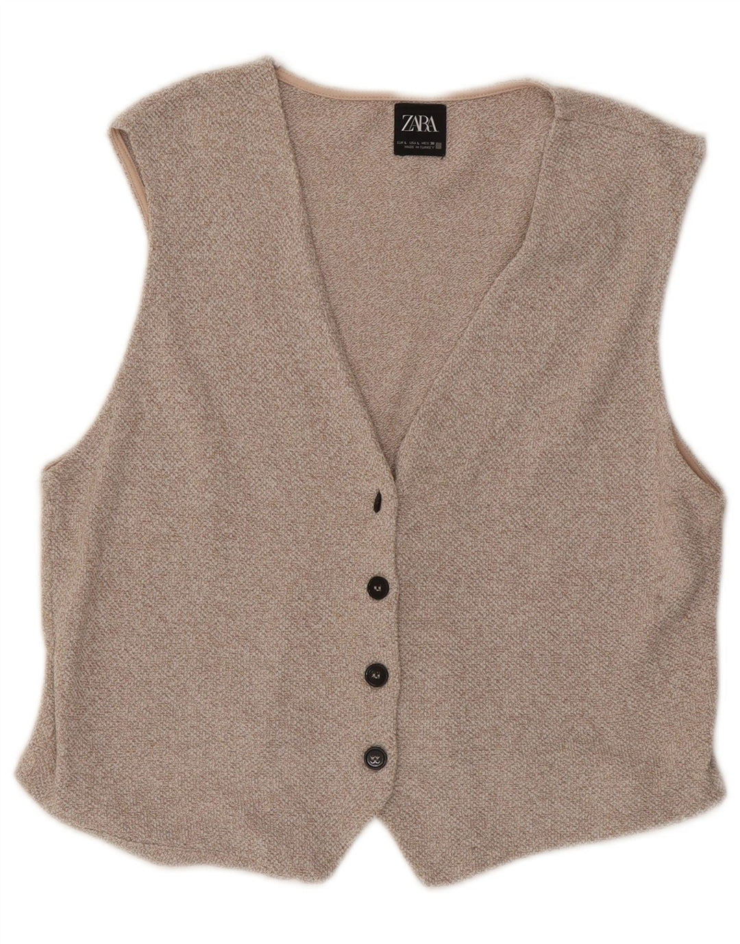 Colete feminino ZARA UK 16 grande bege