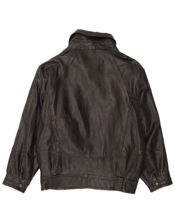 Jaqueta de couro masculina vintage UK 42 XL couro preto