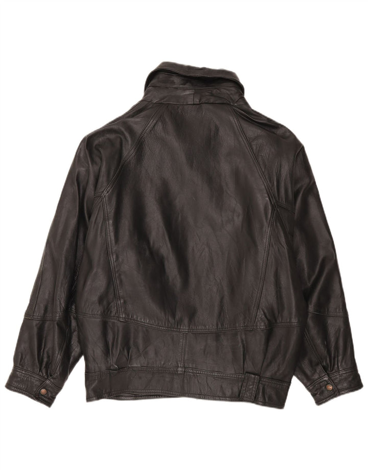 Jaqueta de couro masculina vintage UK 42 XL couro preto