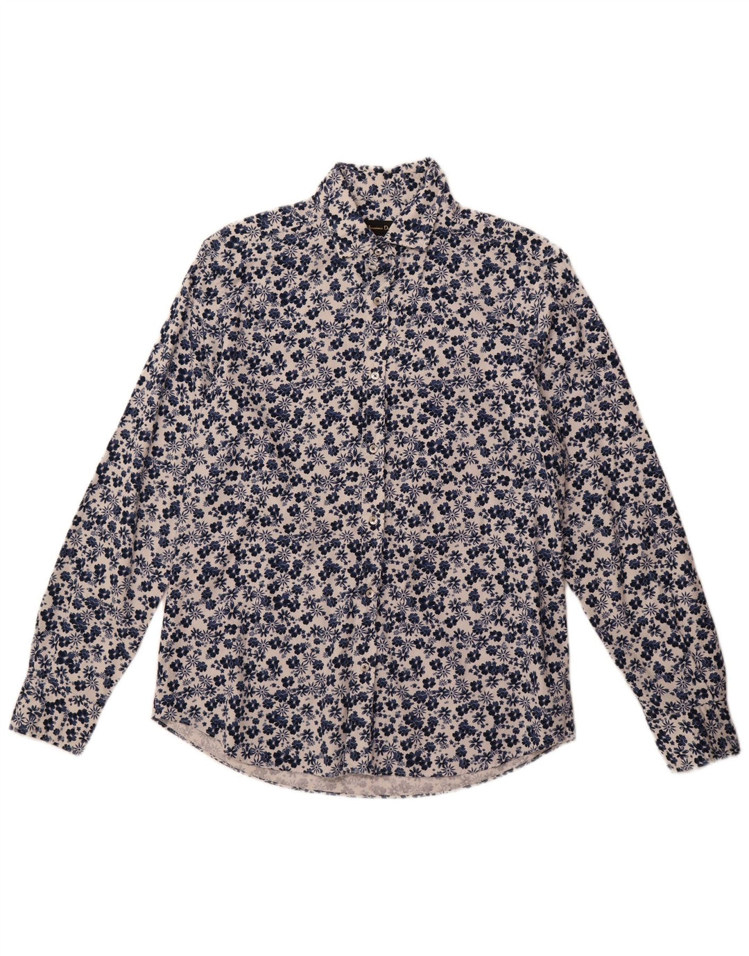 Camisa masculina Massimo Dutti grande azul marinho floral
