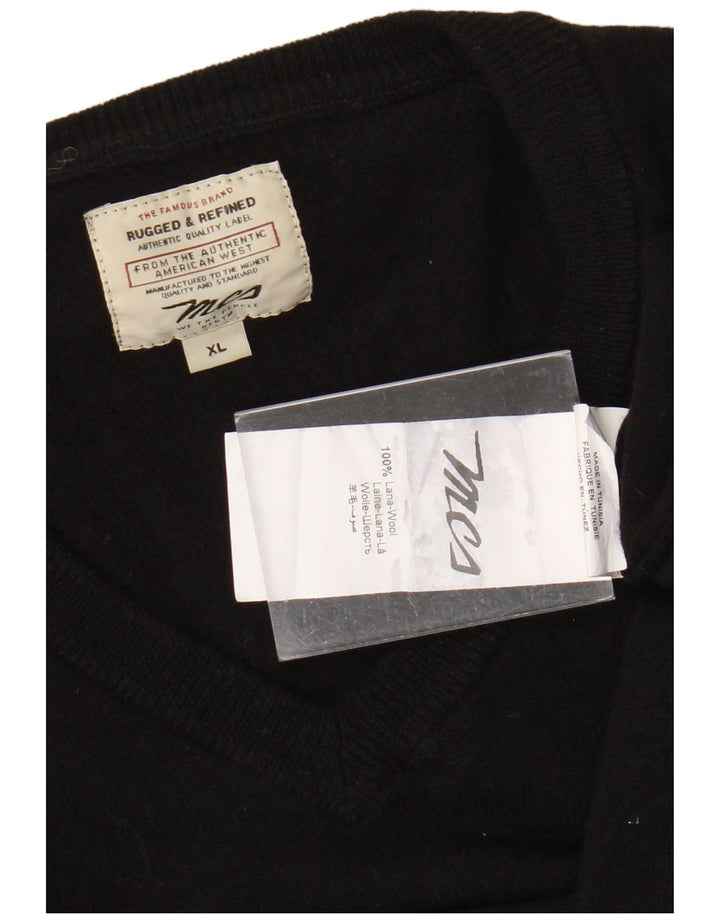 MARLBORO CLASSICS Suéter masculino com decote em V XL lã preta