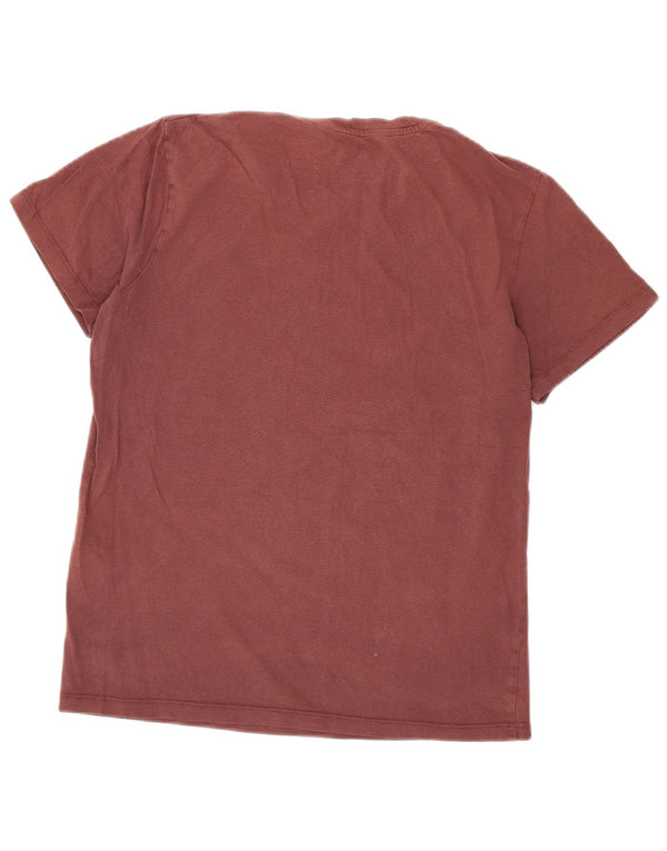 Camiseta gráfica masculina Jack & Jones Top médio algodão Borgonha
