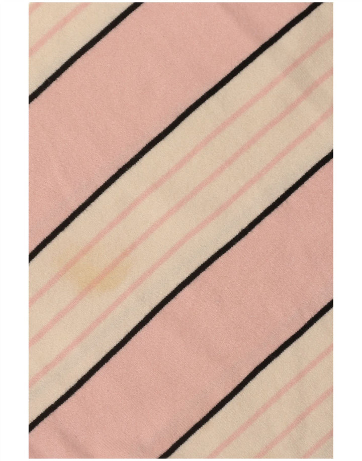Top feminino Marks & Spencer manga 3/4 Reino Unido 16 grande viscose listrada rosa