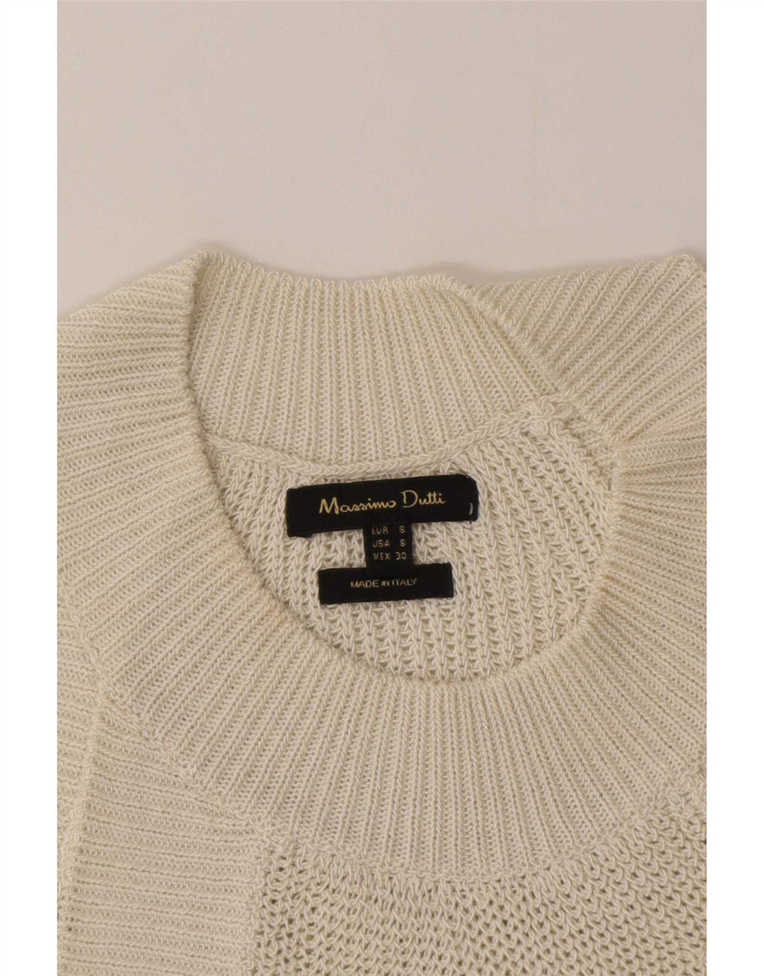 Top feminino de malha Massimo Dutti UK 10 pequeno off white