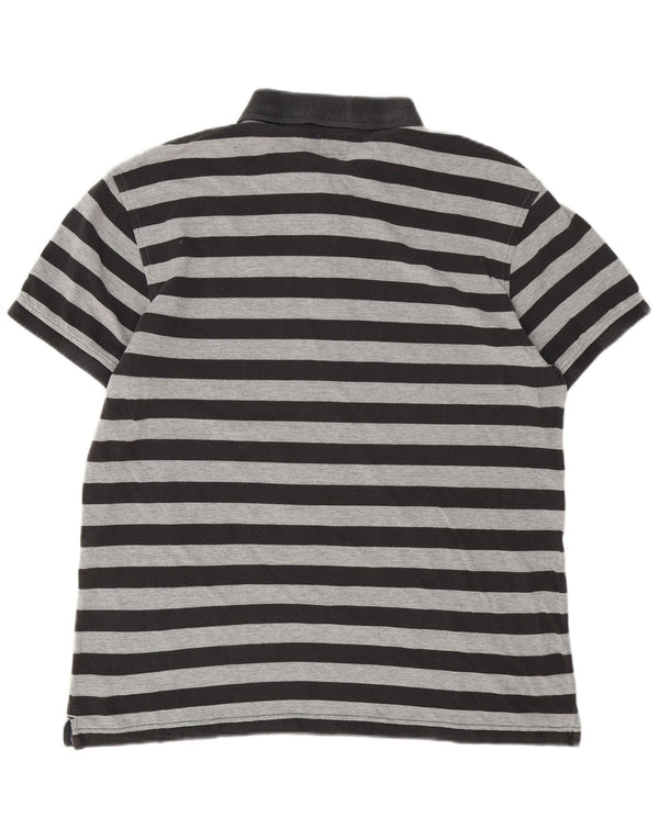 Camisa polo masculina Levi's XL cinza listrada de algodão