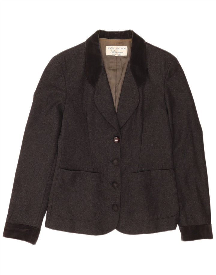 Jaqueta blazer feminina de 4 botões Anna Molinari IT 42 cinza médio colorblock