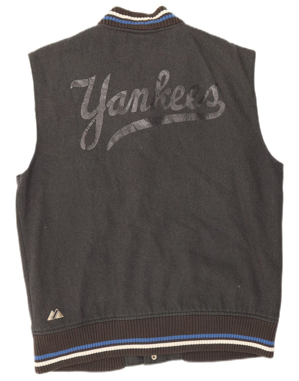 Majestic masculino New York Yankees Graphic Varsity Gilet UK 40 grande lã cinza