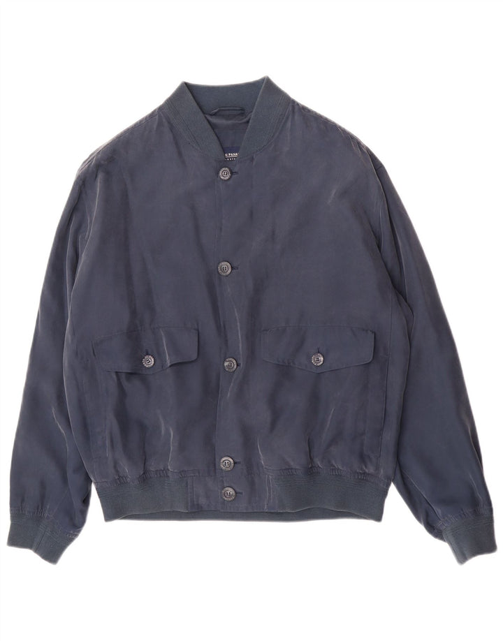 Jaqueta bomber masculina Porto Di Panama IT 48 seda azul marinho médio