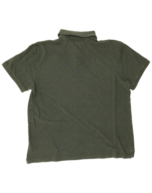 Camisa polo masculina Tommy Hilfiger Custom Fit 2XL algodão verde