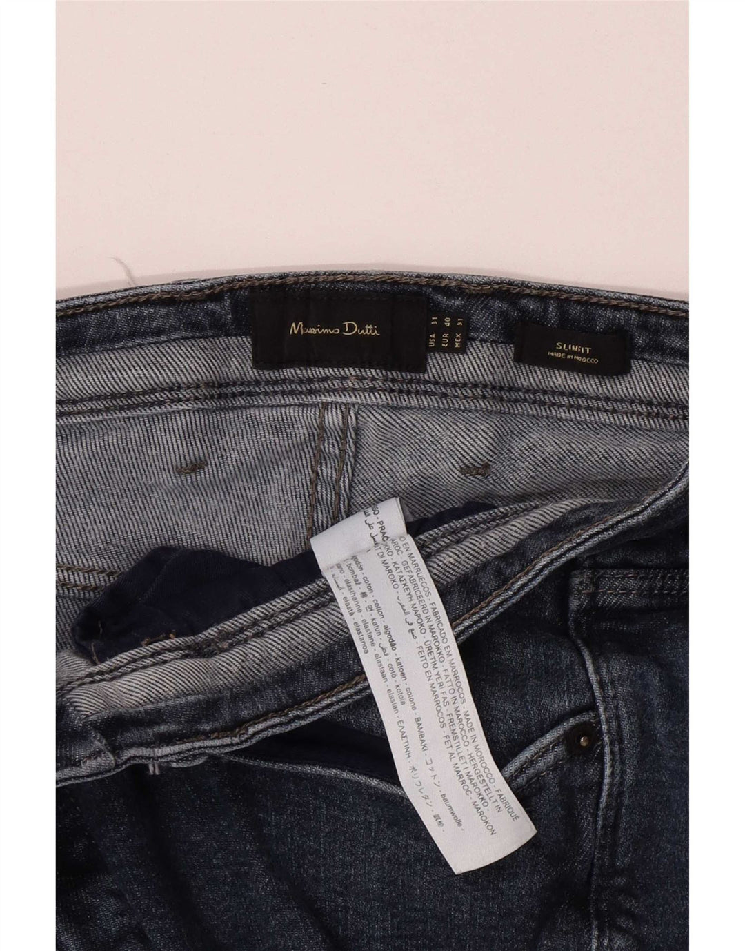 Jeans Slim Masculino Massimo Dutti W31 L29 Azul Algodão