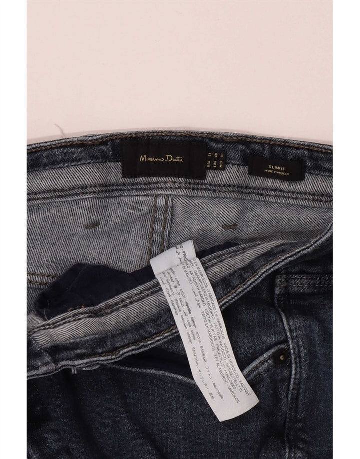 Jeans Slim Masculino Massimo Dutti W31 L29 Azul Algodão