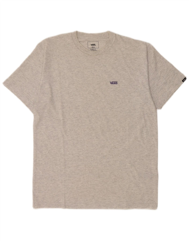 Camiseta masculina Vans Classic Fit Top cinza médio algodão manchado