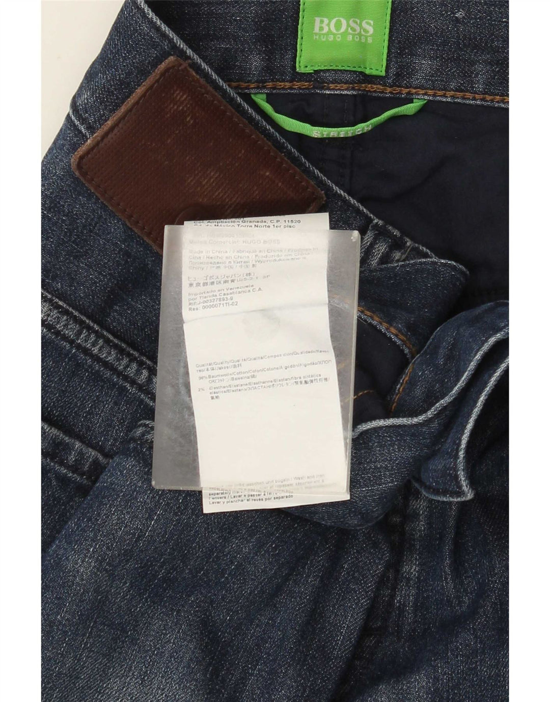 Hugo Boss Masculino Stretch Straight Jeans W32 L30 Azul Marinho Algodão
