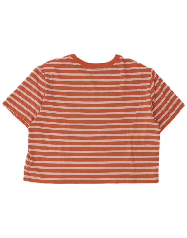 Camiseta feminina Gap com estampa gráfica UK 14 algodão listrado laranja médio
