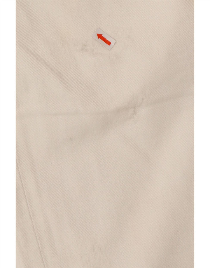 ZU ELEMENTS Jeans retos femininos desgastados W32 L34 algodão branco